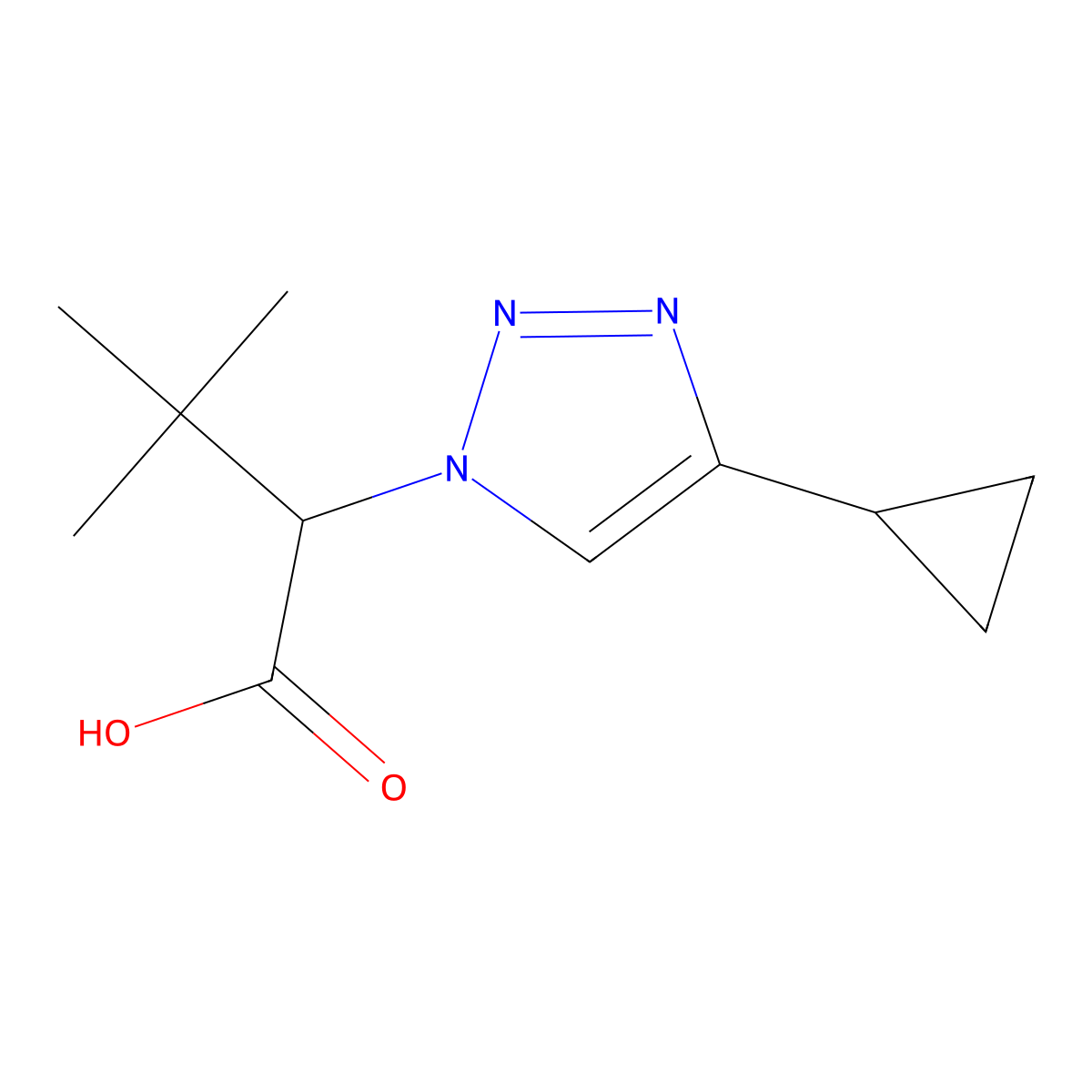(S)-2-(4-Cyclopropyl-1H-1,2,3-triazol-1-YL)-3,3-dimethylbutanoic acid molecular structure, CAS 2771069-65-7