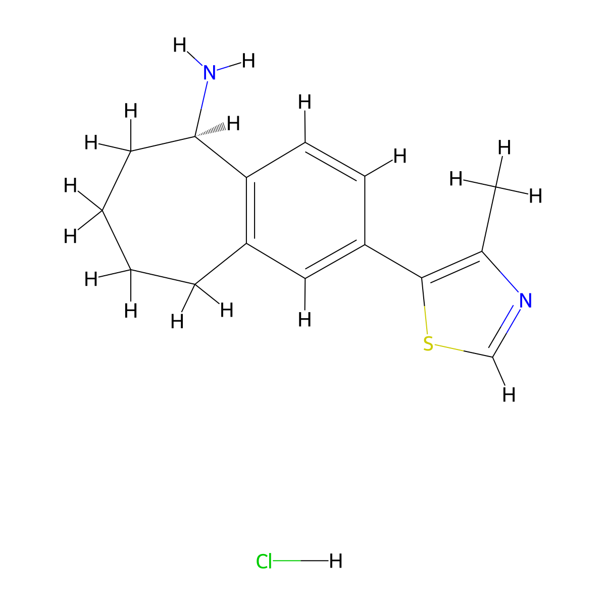 (R)-2-(4-Methyl-5-thiazolyl)-6,7,8,9-tetrahydro-5H-benzo[7]annulen-5-amine Hydrochloride molecular structure, CAS 2771069-75-9