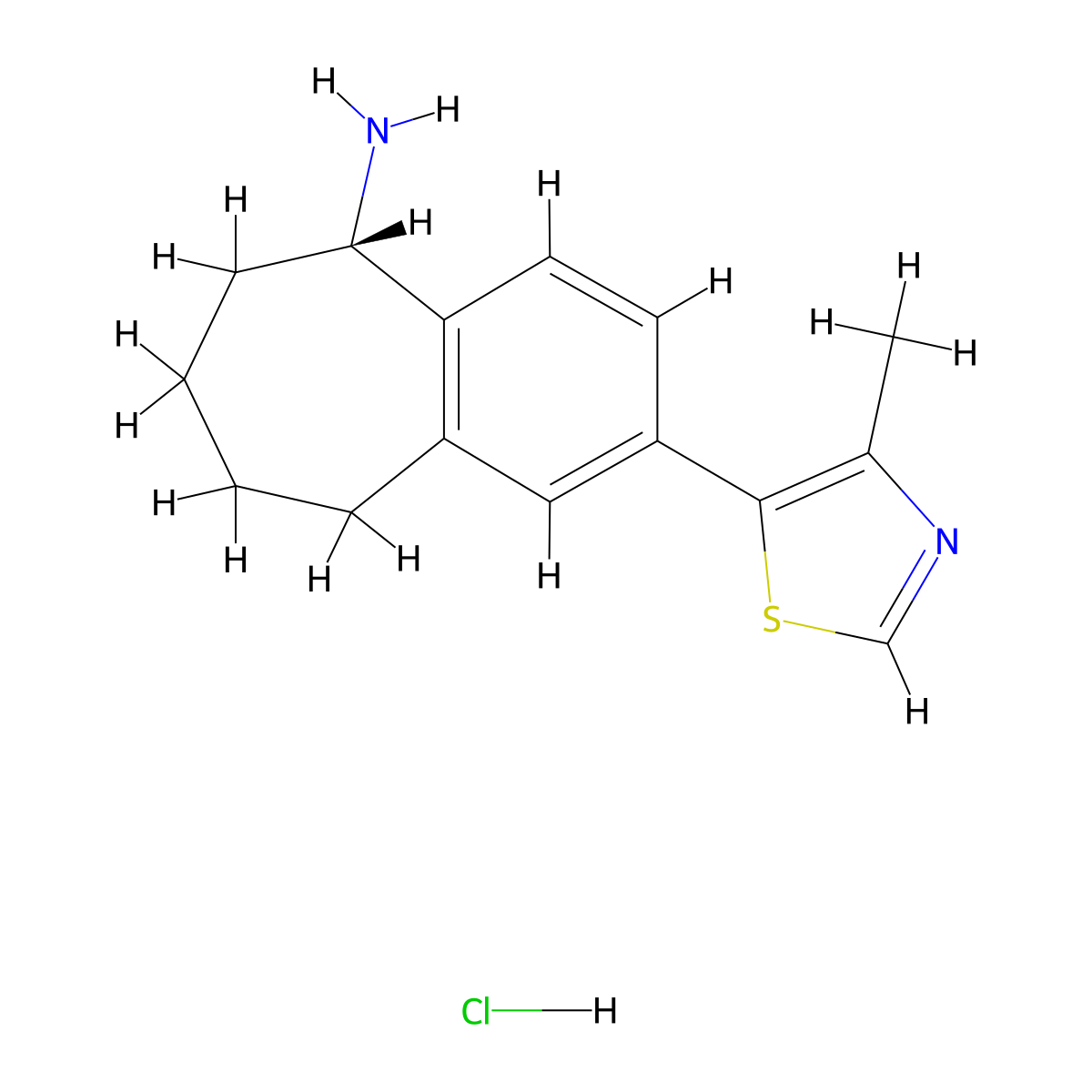 (S)-2-(4-Methyl-5-thiazolyl)-6,7,8,9-tetrahydro-5H-benzo[7]annulen-5-amine Hydrochloride molecular structure, CAS 2771069-78-2