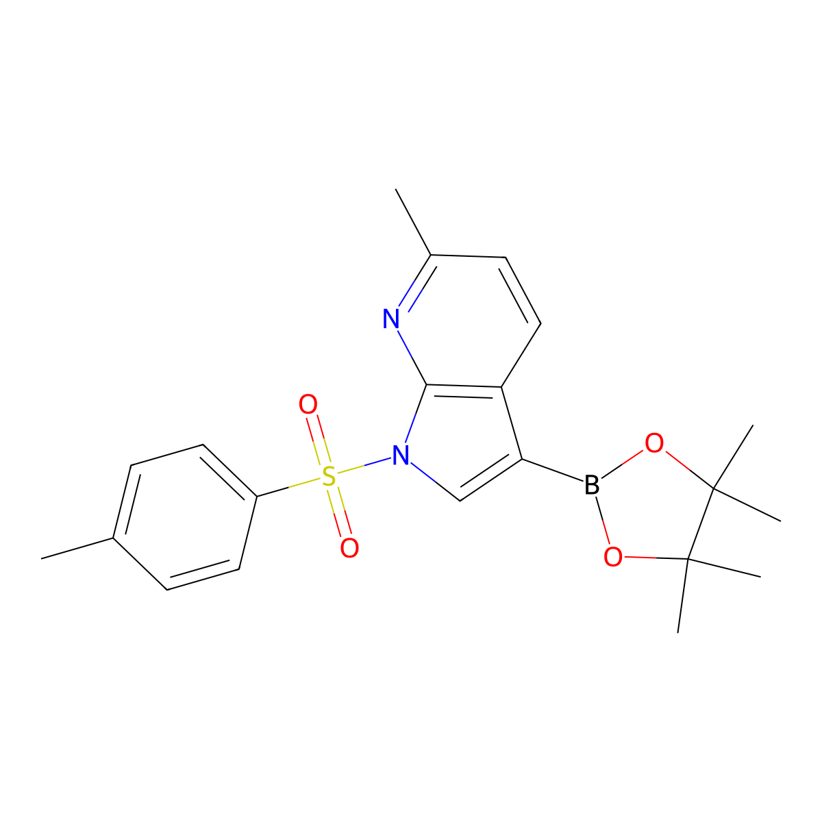 6-Methyl-1-tosyl-7-azaindole-3-boronic acid pinacol ester molecular structure, CAS 2771080-17-0
