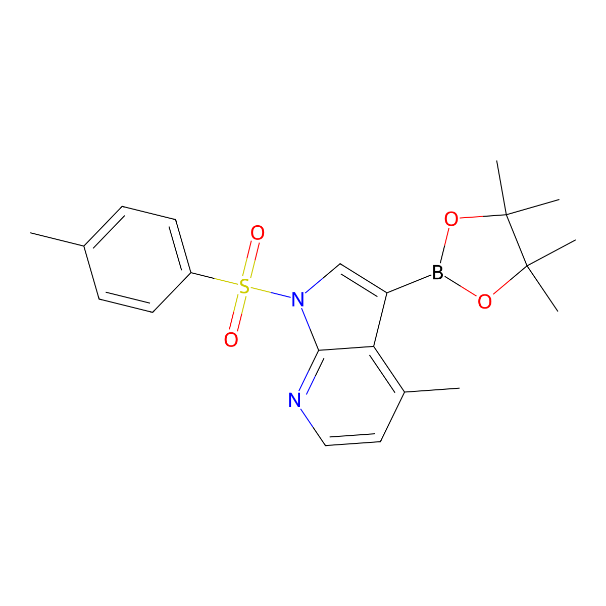 4-Methyl-1-tosyl-7-azaindole-3-boronic acid pinacol ester molecular structure, CAS 2771080-44-3