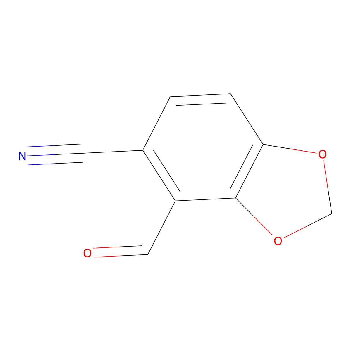 5-Cyano-1,3-benzodioxol-4-carboxaldehyde molecular structure, CAS 27711-69-9