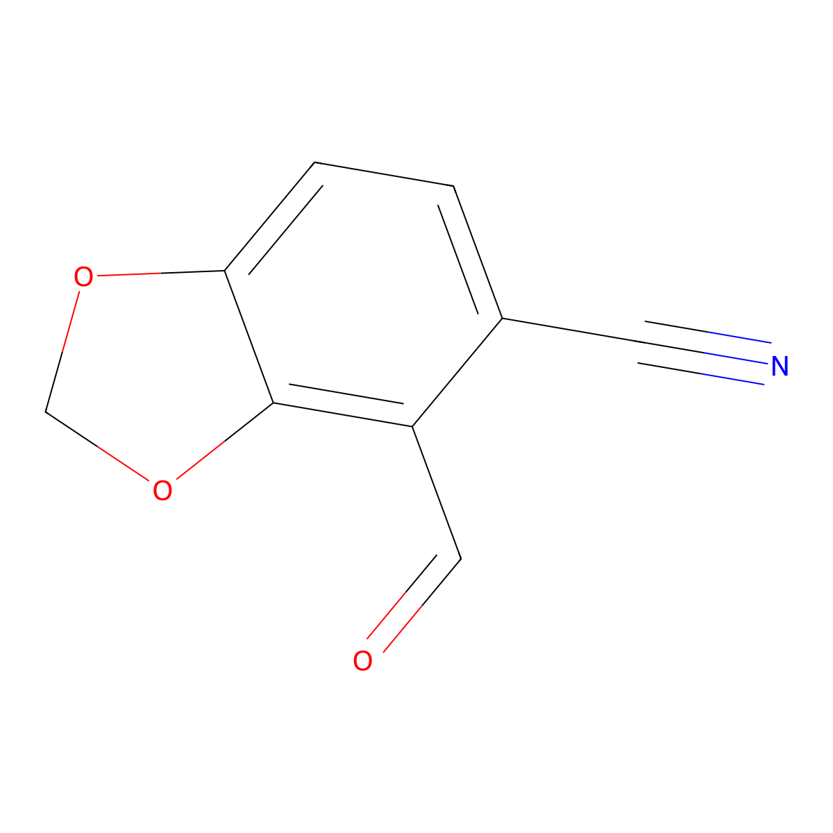 5-Cyano-1,3-benzodioxol-4-carboxaldehyde molecular structure, CAS 27711-69-9