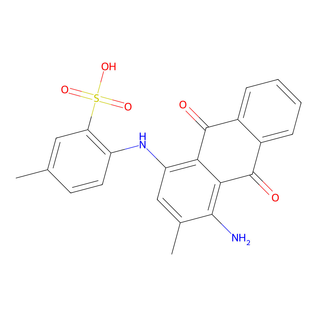4-((4-Amino-9,10-dihydro-3-methyl-9,10-dioxo-1-anthryl)amino)toluene-3-sulphonic acid molecular structure, CAS 27711-76-8