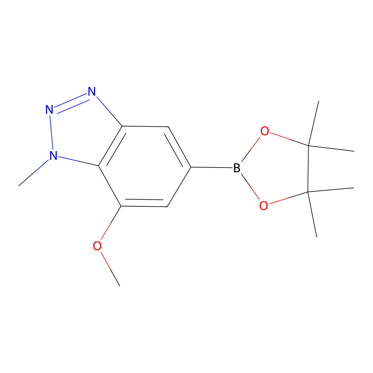 7-Methoxy-1-methyl-5-(4,4,5,5-tetramethyl-1,3,2-dioxaborolan-2-YL)-1H-benzo[D][1,2,3]triazole molecular structure, CAS 2771116-08-4