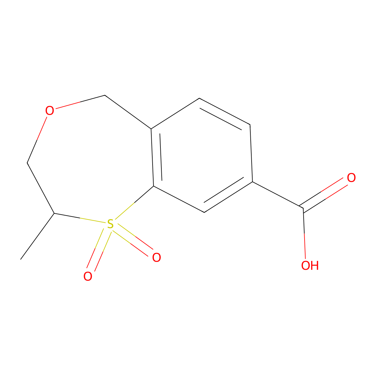 2-Methyl-1,1-dioxo-3,5-dihydro-2H-4,1benzoxathiepine-8-carboxylic acid molecular structure, CAS 2771132-64-8