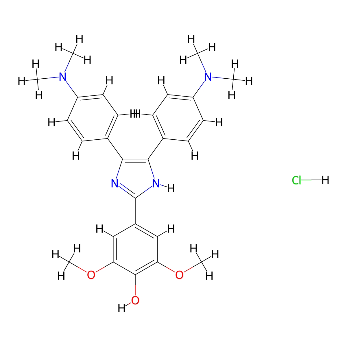 4-[4,5-Bis[4-(dimethylamino)phenyl]-1H-imidazol-2-yl]-2,6-dimethoxyphenol hydrochloride molecular structure, CAS 2771189-66-1