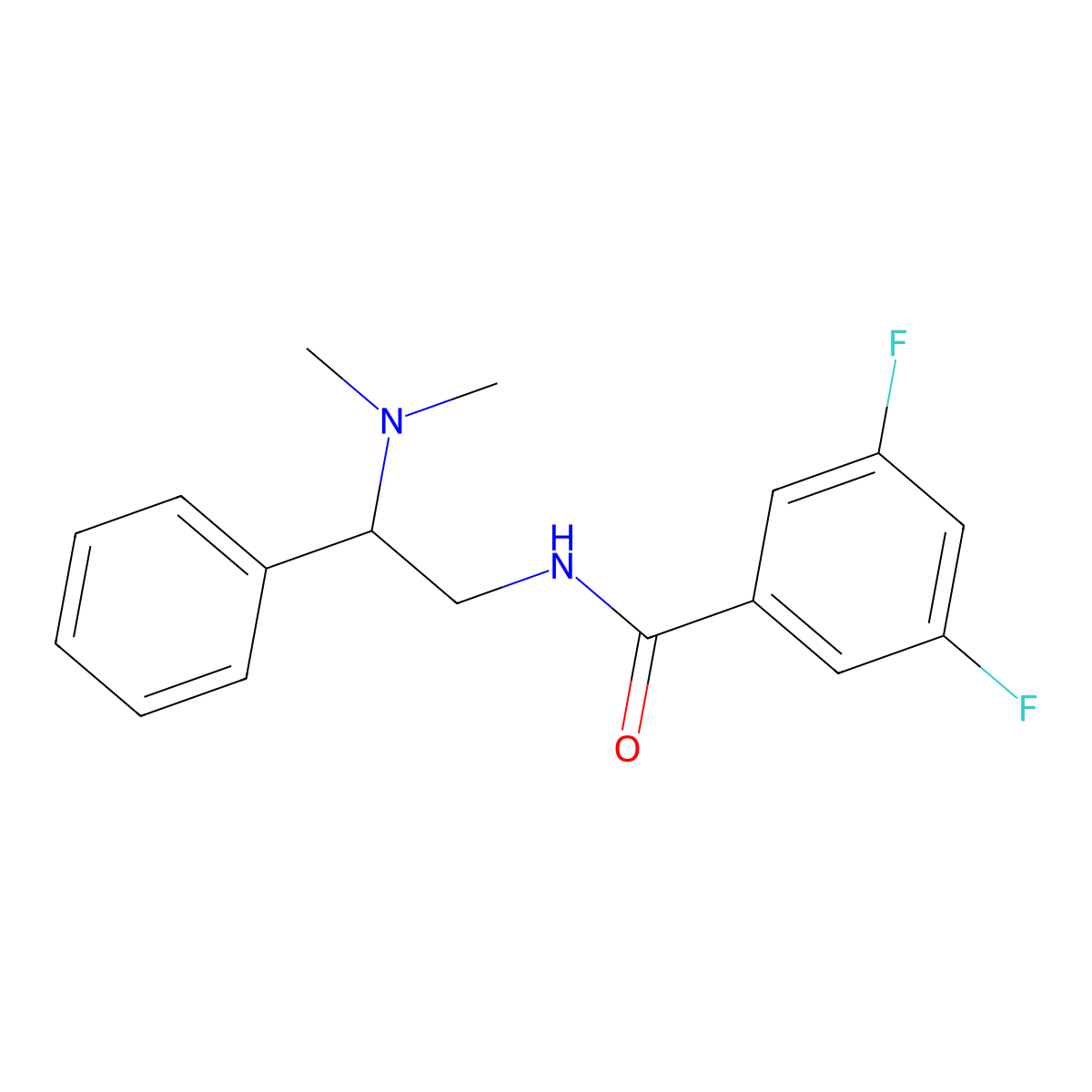 N-[(2R)-2-(dimethylamino)-2-phenylethyl]-3,5-difluorobenzamide molecular structure, CAS 2771208-83-2