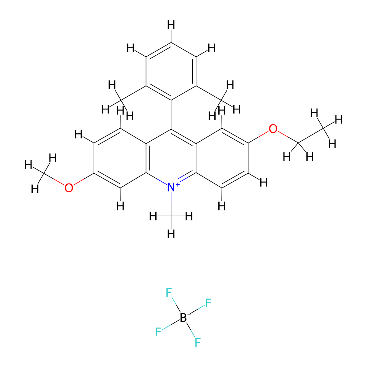 9-(2,6-Dimethylphenyl)-2-ethoxy-6-methoxy-10-methylacridinium Tetrafluoroborate molecular structure, CAS 2771238-32-3