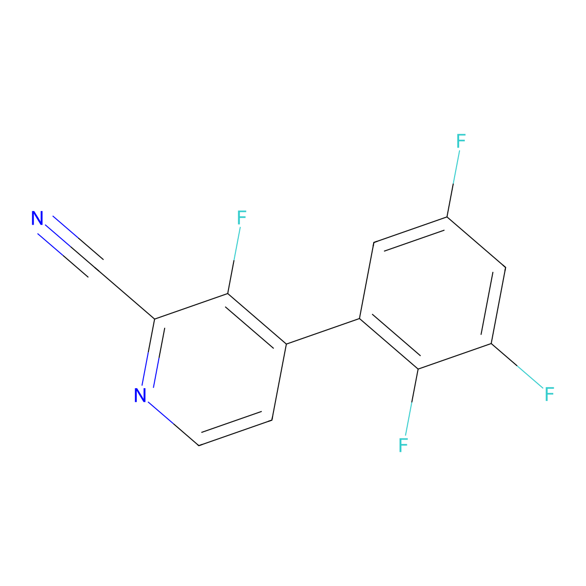 3-Fluoro-4-(2,3,5-trifluorophenyl)-2-pyridinecarbonitrile molecular structure, CAS 2771252-61-8