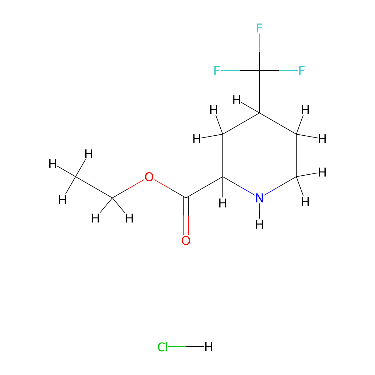 4-Trifluoromethyl-piperidine-2-carboxylic acid ethyl ester hydrochloride molecular structure, CAS 2771343-07-6