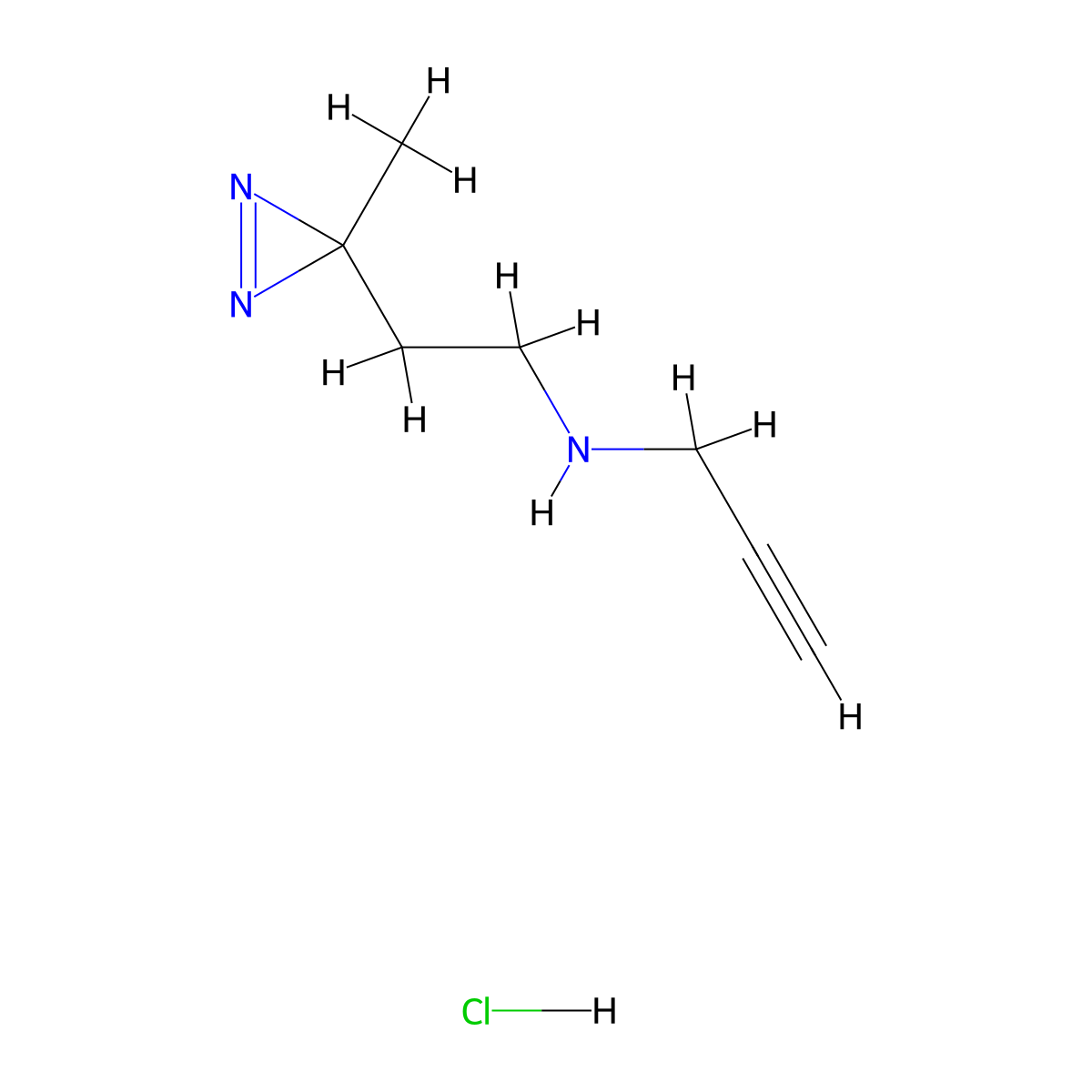 N-[2-(3-methyldiazirin-3-yl)ethyl]prop-2-yn-1-amine;hydrochloride molecular structure, CAS 2771400-38-3