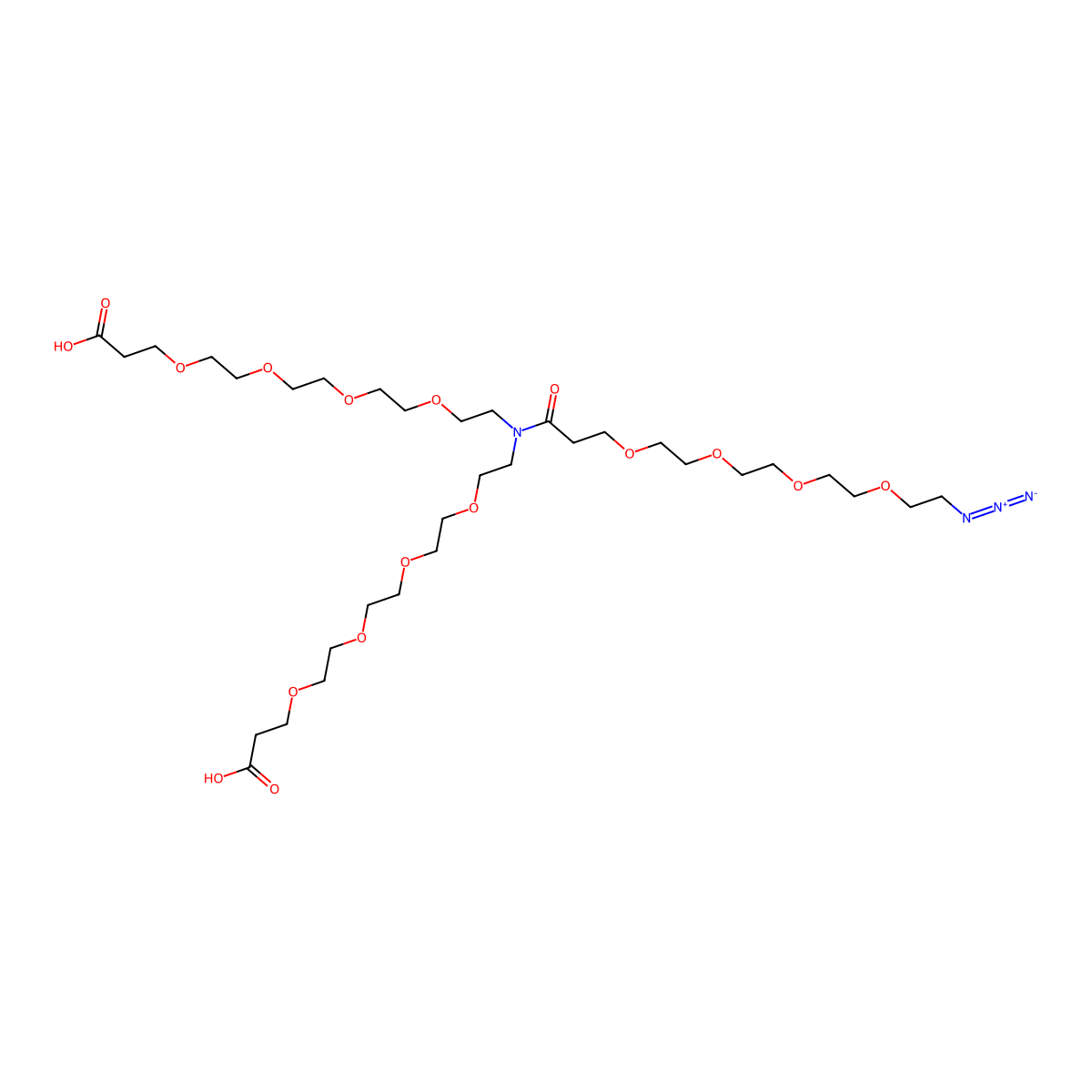 3-[2-[2-[2-[2-[3-[2-[2-[2-(2-Azidoethoxy)ethoxy]ethoxy]ethoxy]propanoyl-[2-[2-[2-[2-(2-carboxyethoxy)ethoxy]ethoxy]ethoxy]ethyl]amino]ethoxy]ethoxy]ethoxy]ethoxy]propanoic acid molecular structure, CAS 2771424-45-2