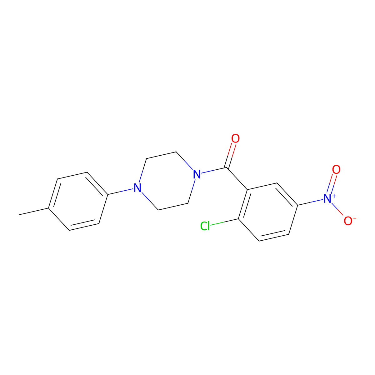 1-(2-Chloro-5-nitrobenzoyl)-4-(4-methylphenyl)piperazine molecular structure, CAS 2771472-78-5