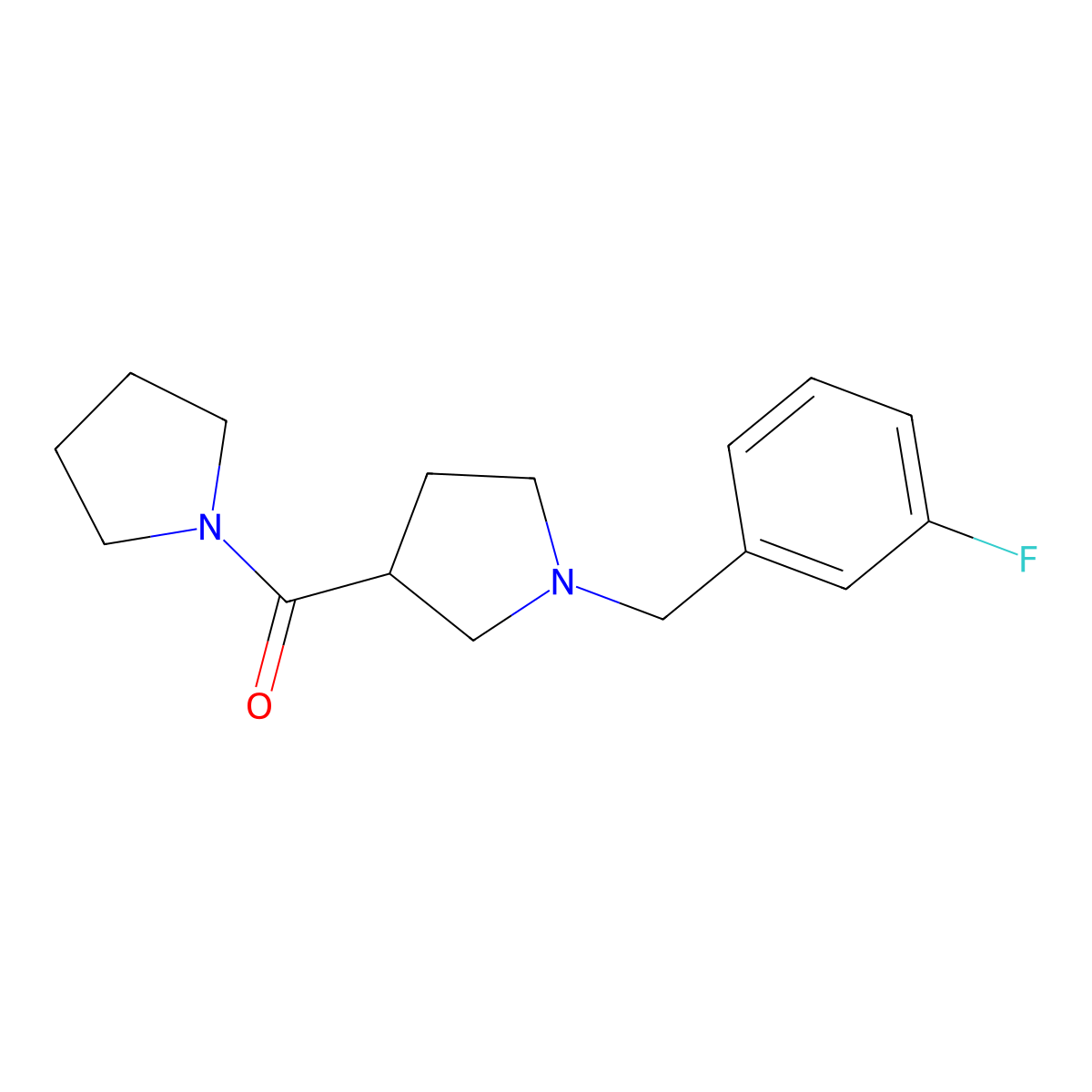 1-[(3-Fluorophenyl)methyl]-3-(pyrrolidine-1-carbonyl)pyrrolidine molecular structure, CAS 2771473-21-1