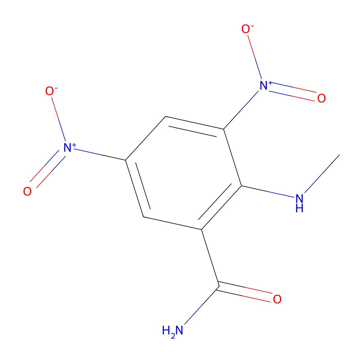 2-(Methylamino)-3,5-dinitrobenzamide molecular structure, CAS 27715-59-9