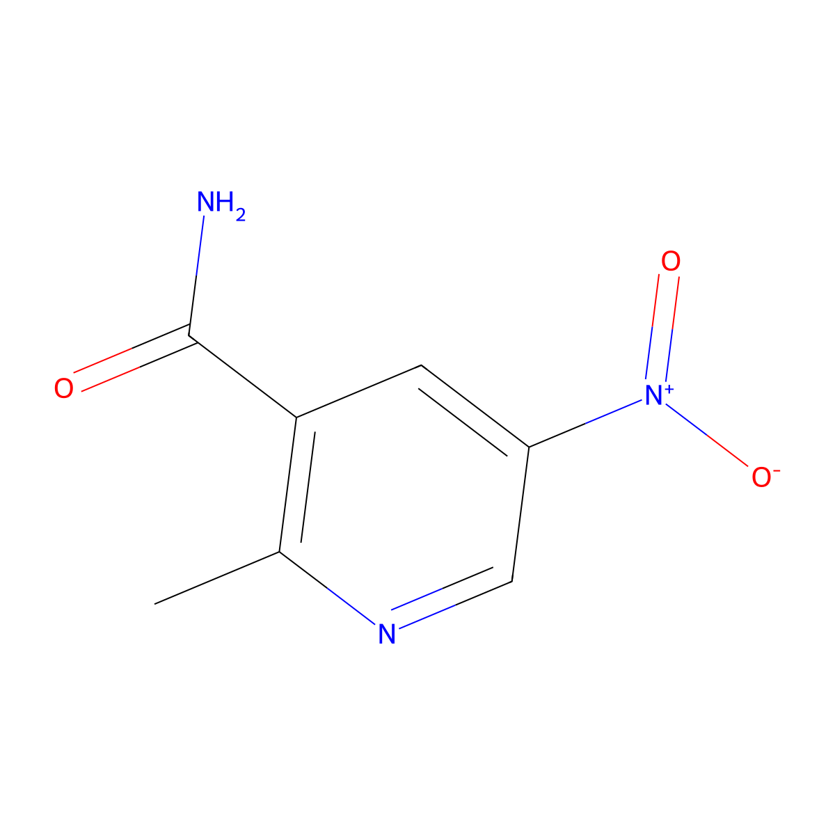 2-Methyl-5-nitropyridine-3-carboxamide molecular structure, CAS 27715-68-0