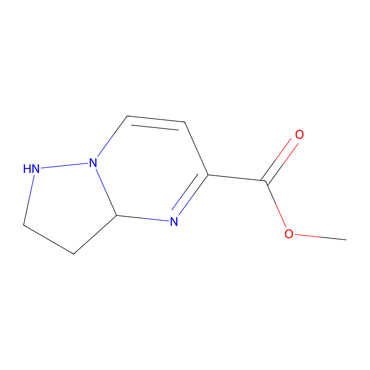 Methyl 1,2,3,3a-tetrahydropyrazolo[1,5-a]pyrimidine-5-carboxylate molecular structure, CAS 2771608-72-9