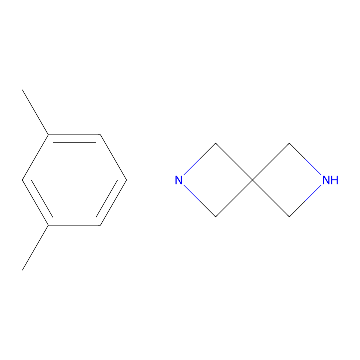 2-(3,5-Dimethylphenyl)-2,6-diazaspiro[3.3]heptane molecular structure, CAS 2771784-99-5