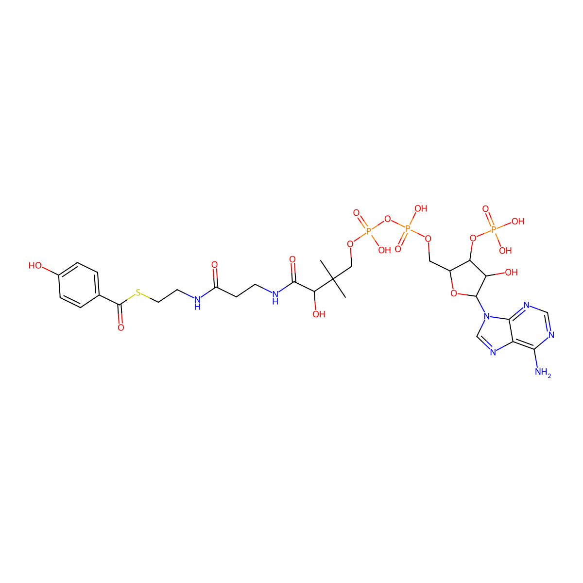 Coenzyme A, S-(4-hydroxybenzoate) molecular structure, CAS 27718-41-8