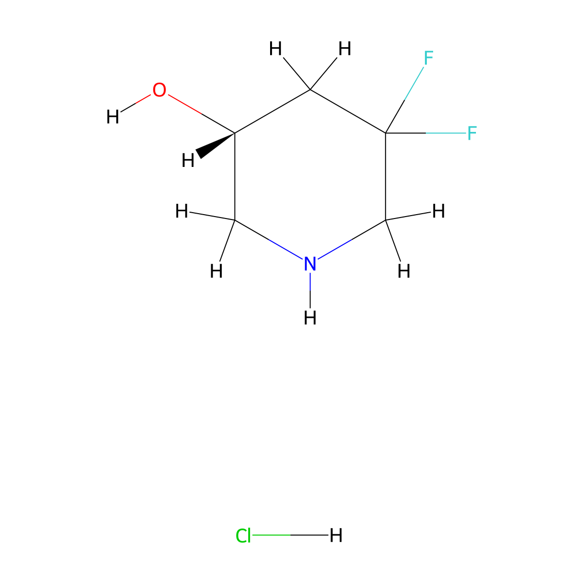 (3R)-5,5-Difluoro-piperidin-3-ol hydrochloride molecular structure, CAS 2772046-20-3