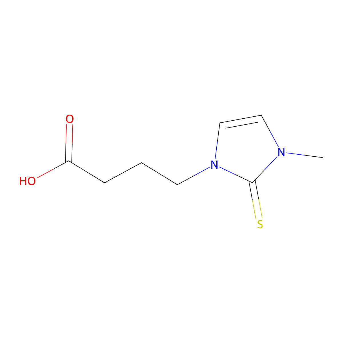 4-(3-methyl-2-sulfanylidene-2,3-dihydro-1H-imidazol-1-yl)butanoic acid molecular structure, CAS 2772266-68-7