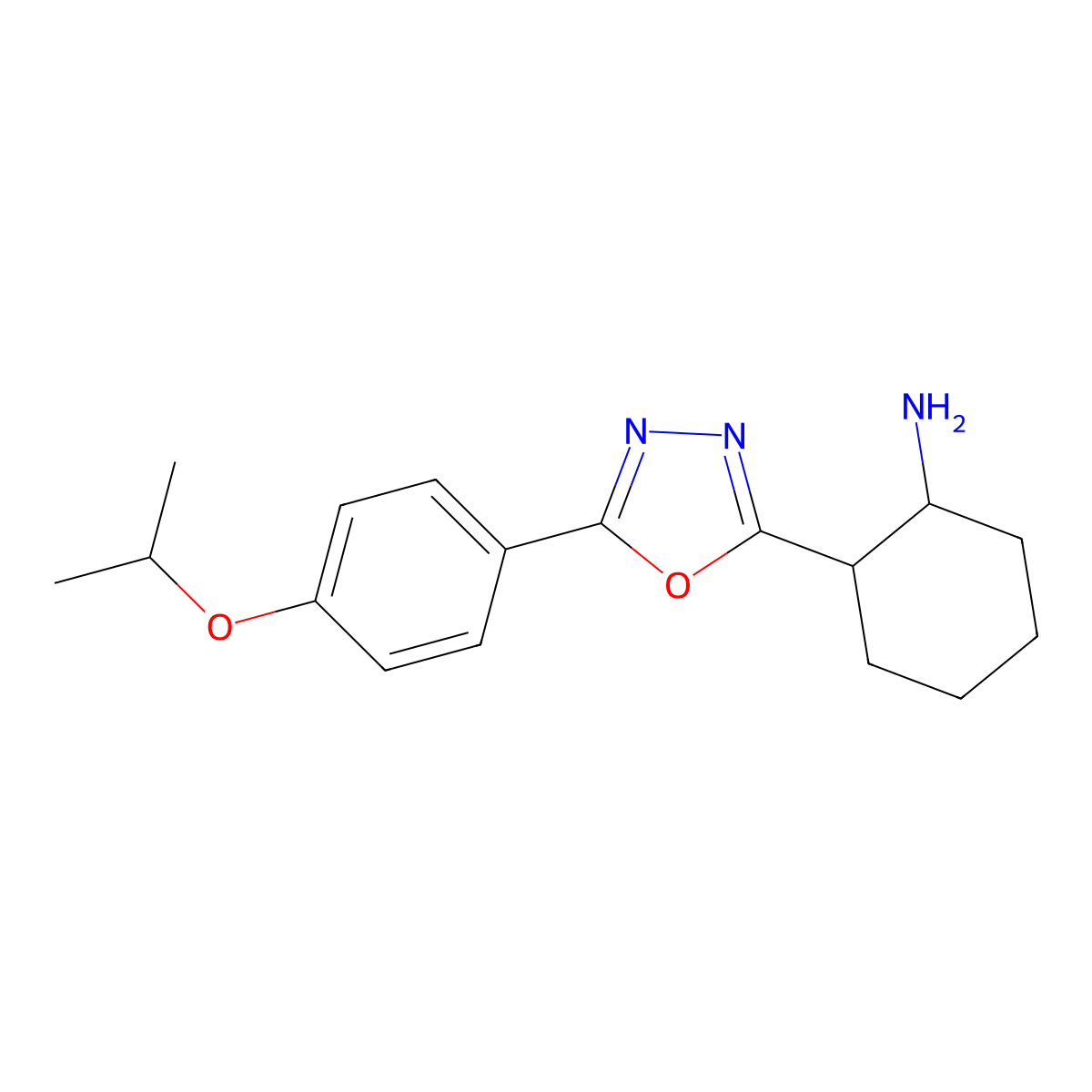 (1R,2R)-2-[5-(4-isopropoxyphenyl)-1,3,4-oxadiazol-2-yl]cyclohexanamine molecular structure, CAS 2772267-28-2