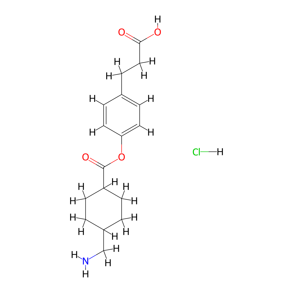 Cetraxate hydrochloride molecular structure, CAS 27724-96-5