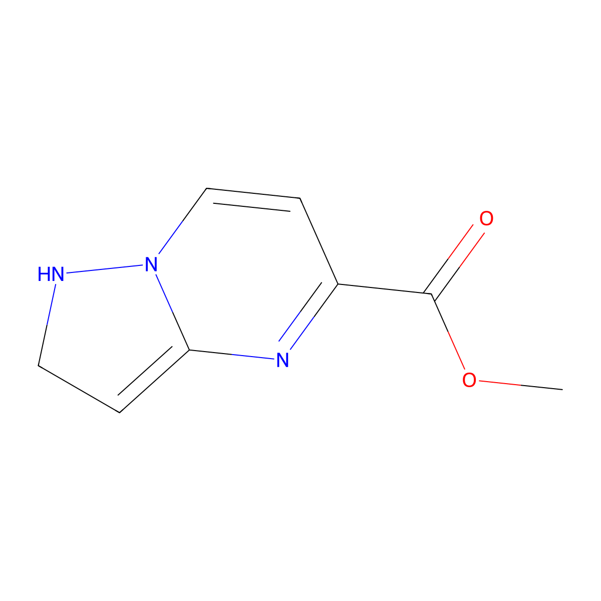 Methyl 1,2-dihydropyrazolo[1,5-a]pyrimidine-5-carboxylate molecular structure, CAS 2772444-82-1