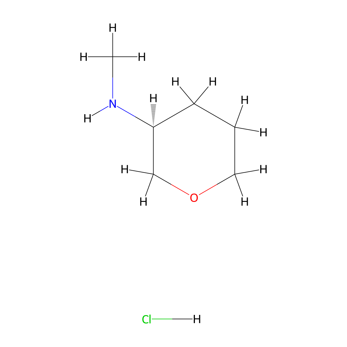 (3S)-N-methyltetrahydropyran-3-amine;hydrochloride molecular structure, CAS 2772476-22-7