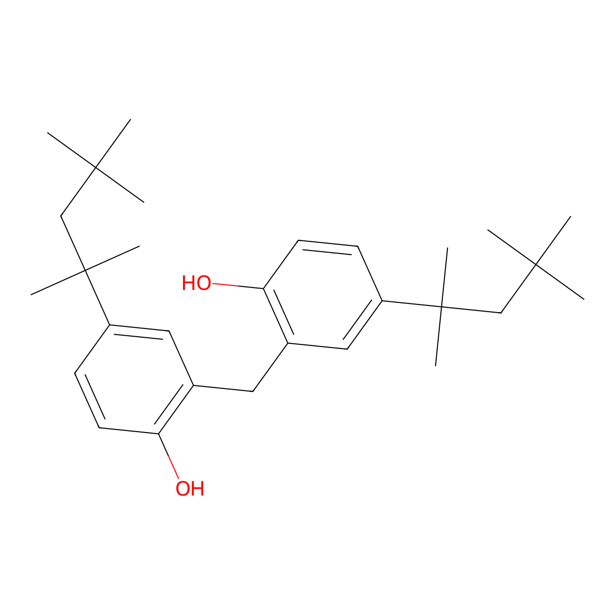 2,2'-Methylenebis[4-(1,1,3,3-tetramethylbutyl)phenol] molecular structure, CAS 27725-17-3