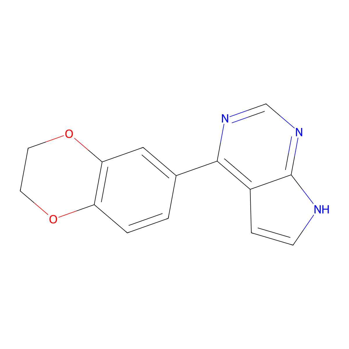 4-(2,3-Dihydro-1,4-benzodioxin-6-YL)-7H-pyrrolo[2,3-D]pyrimidine molecular structure, CAS 2772689-48-0