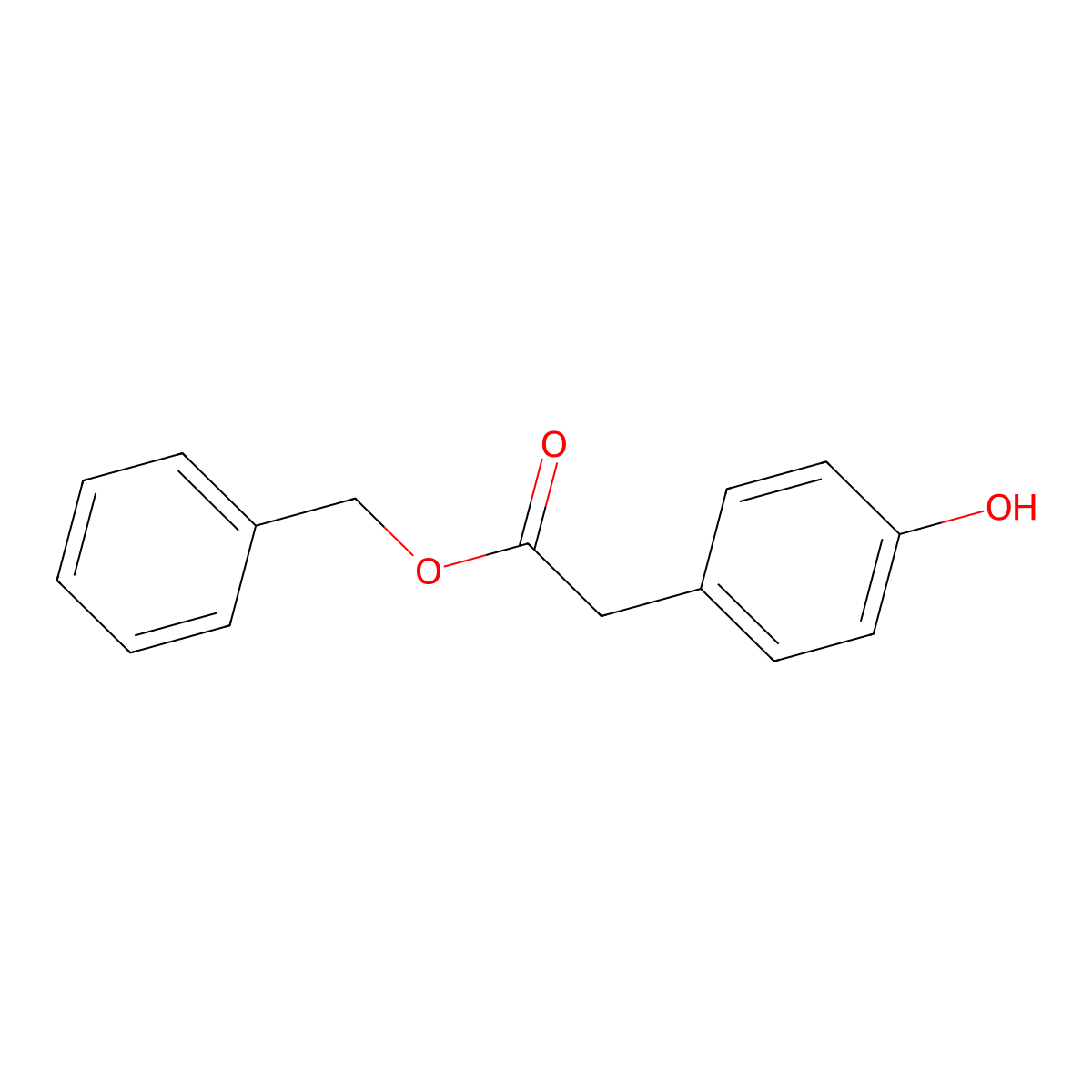 Benzyl 2-(4-hydroxyphenyl)acetate molecular structure, CAS 27727-37-3