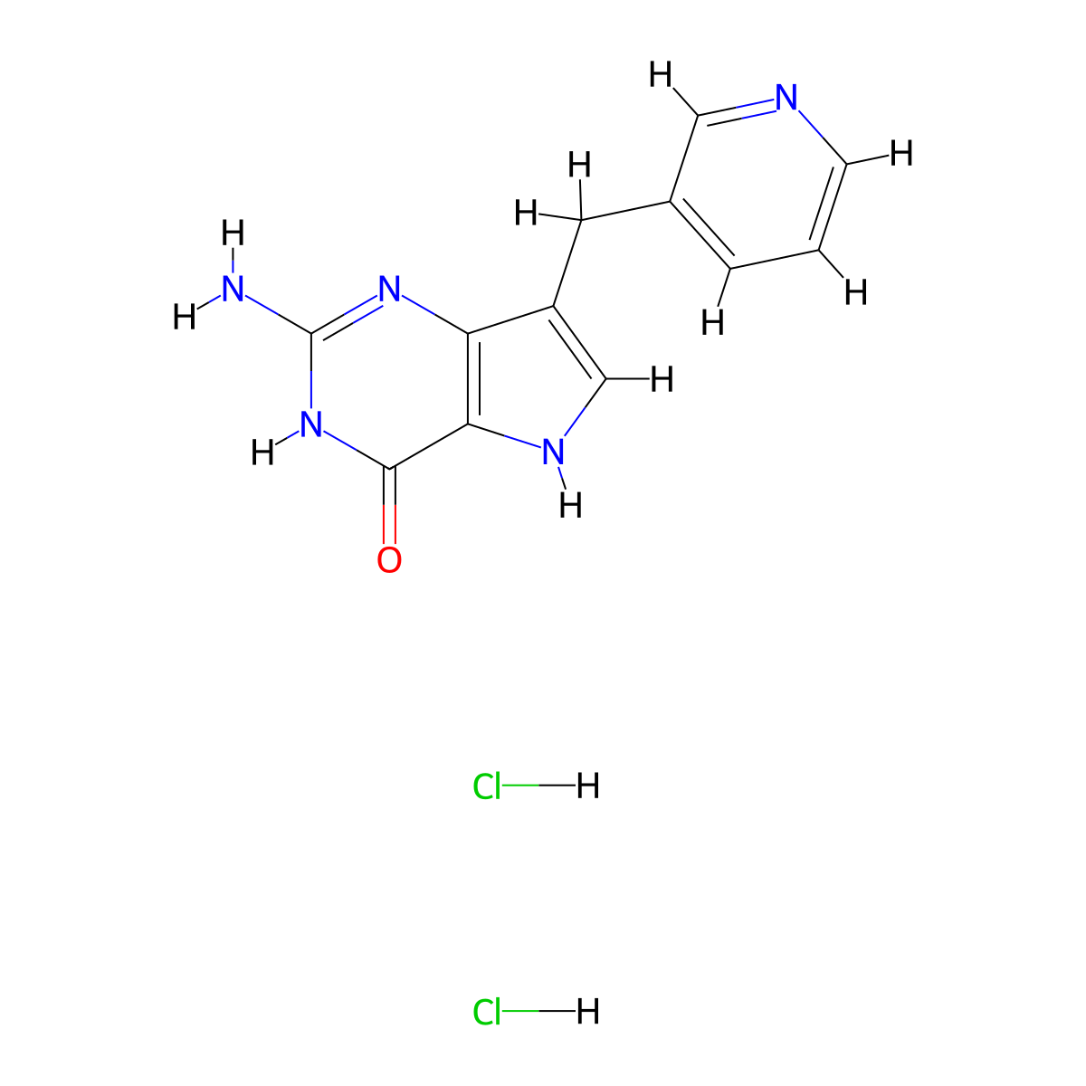 Peldesine dihydrochloride molecular structure, CAS 2772702-10-8