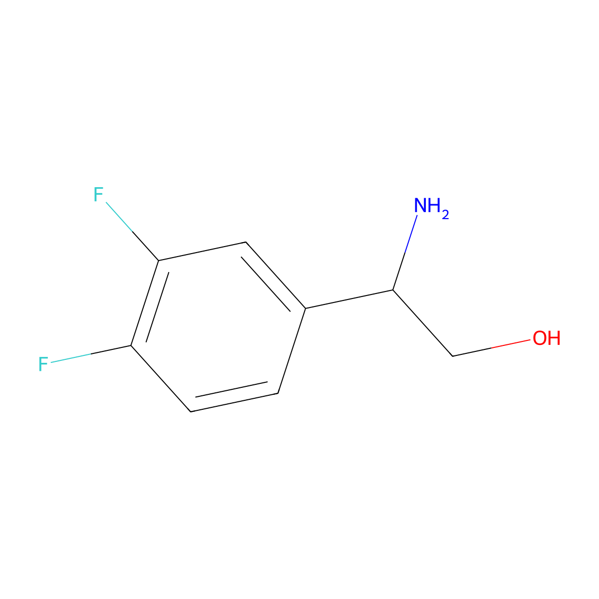 (R)-2-Amino-2-(3,4-difluorophenyl)ethanol molecular structure, CAS 277295-93-9