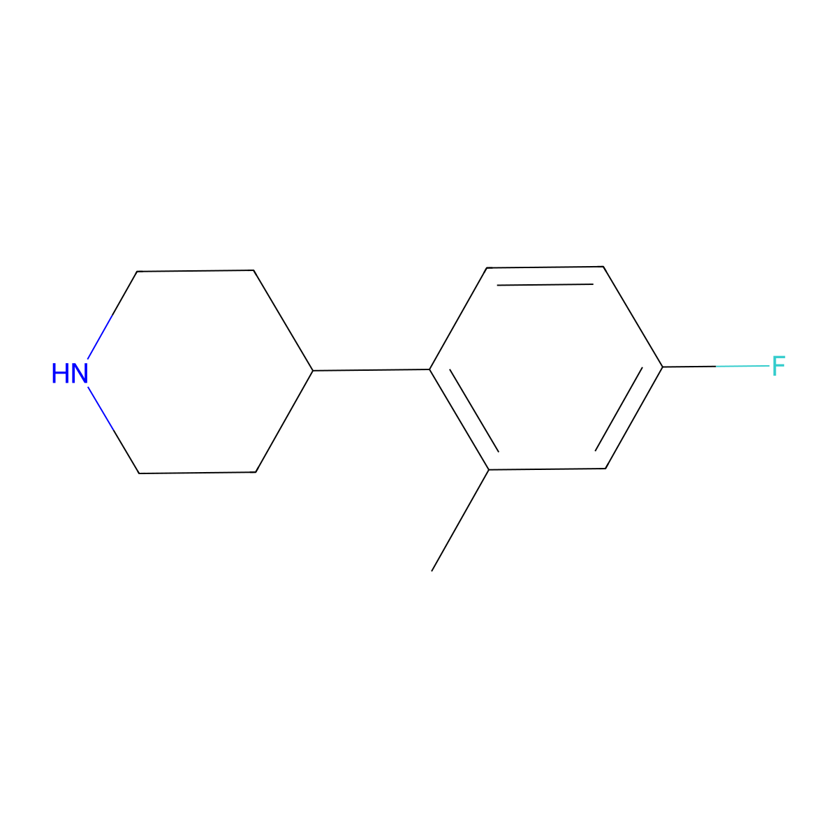 4-(4-Fluoro-2-methylphenyl)piperidine molecular structure, CAS 277295-96-2