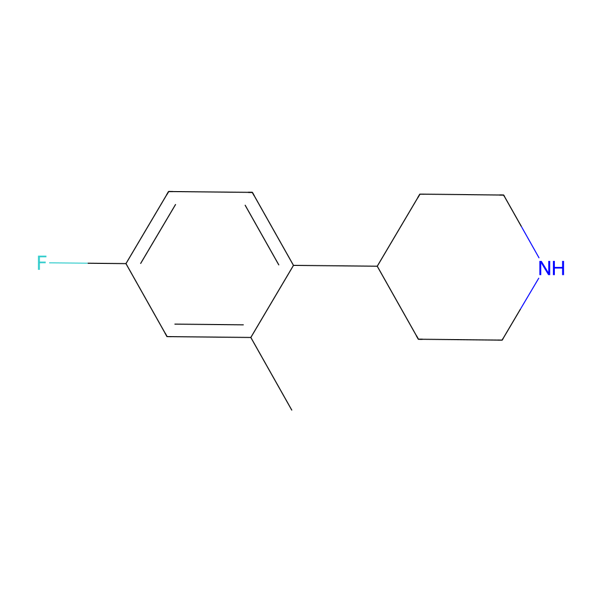 4-(4-Fluoro-2-methylphenyl)piperidine molecular structure, CAS 277295-96-2
