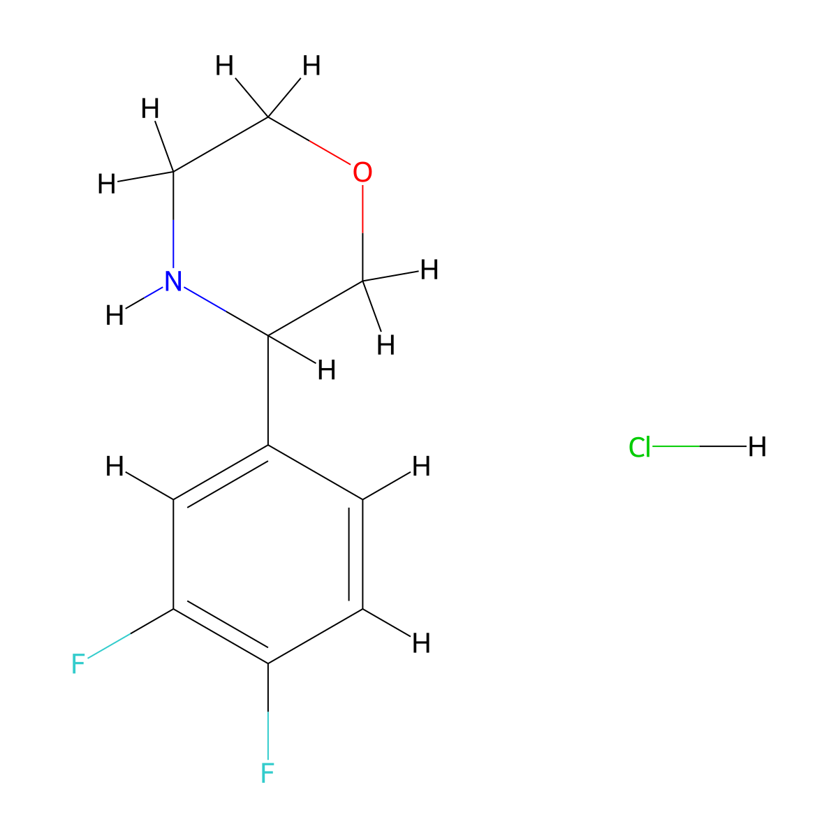 3-(3,4-Difluorophenyl)morpholine hydrochloride molecular structure, CAS 277296-09-0