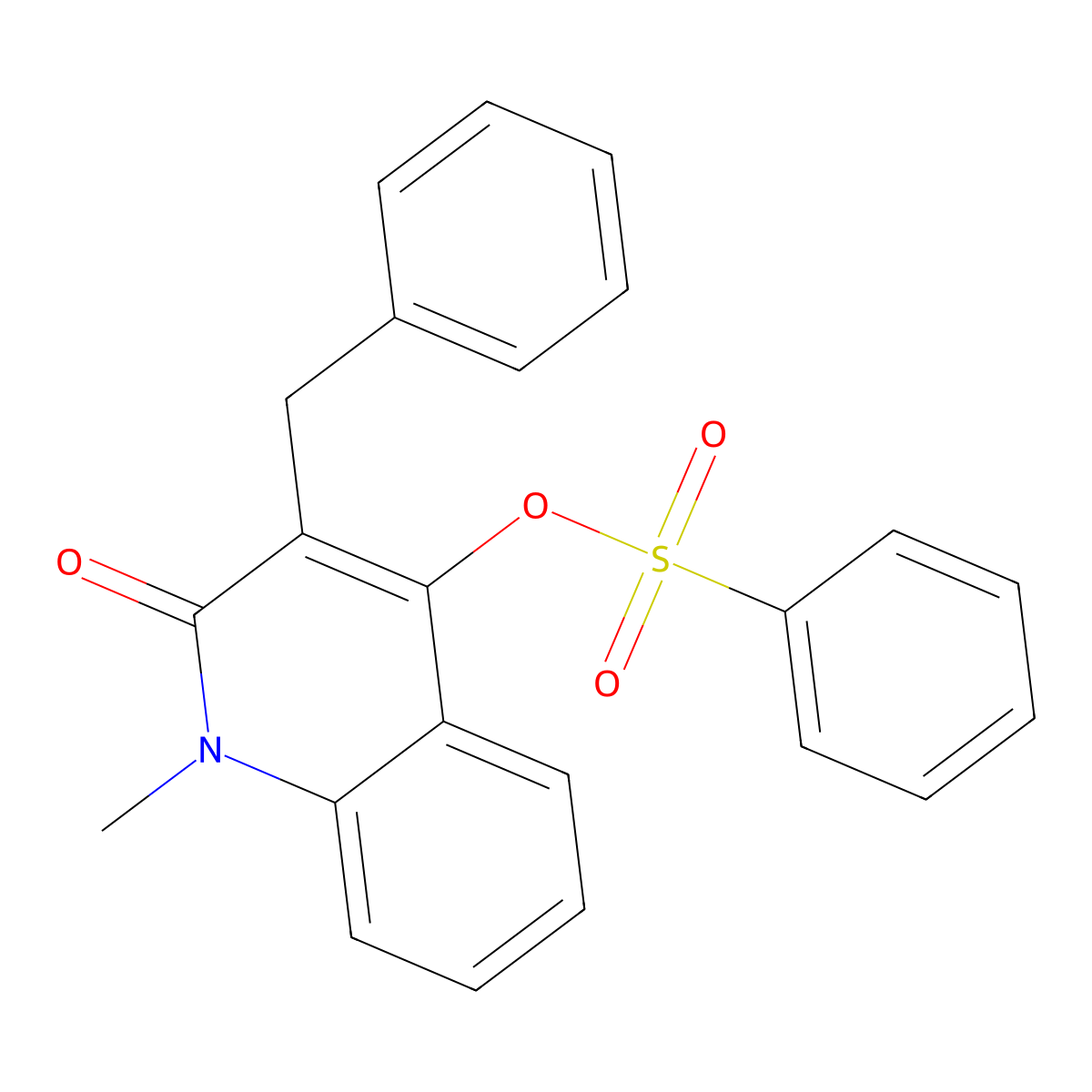 (3-Benzyl-1-methyl-2-oxoquinolin-4-yl) benzenesulfonate molecular structure, CAS 277299-01-1