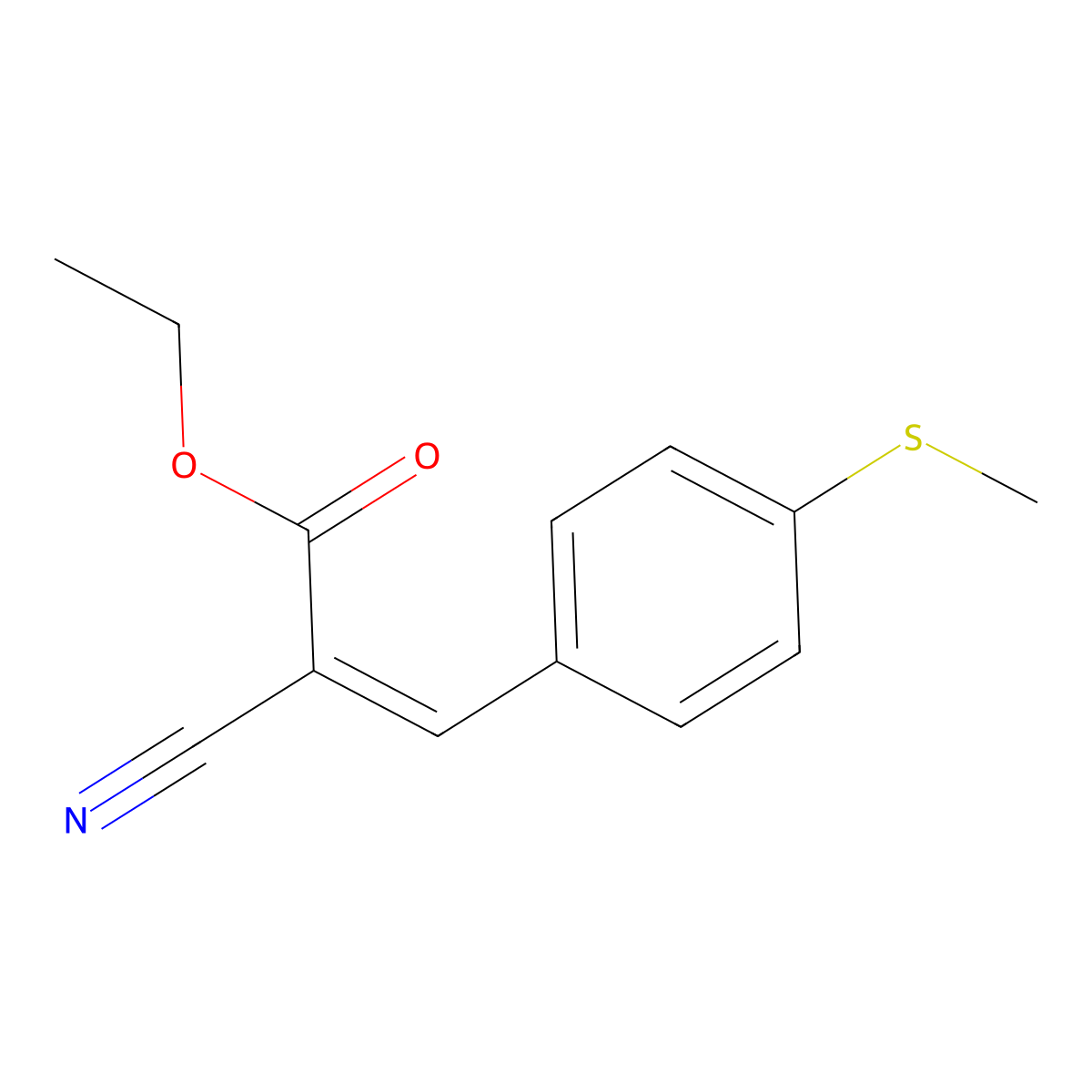 2-Propenoic acid, 2-cyano-3-[4-(methylthio)phenyl]-, ethyl ester molecular structure, CAS 277299-04-4