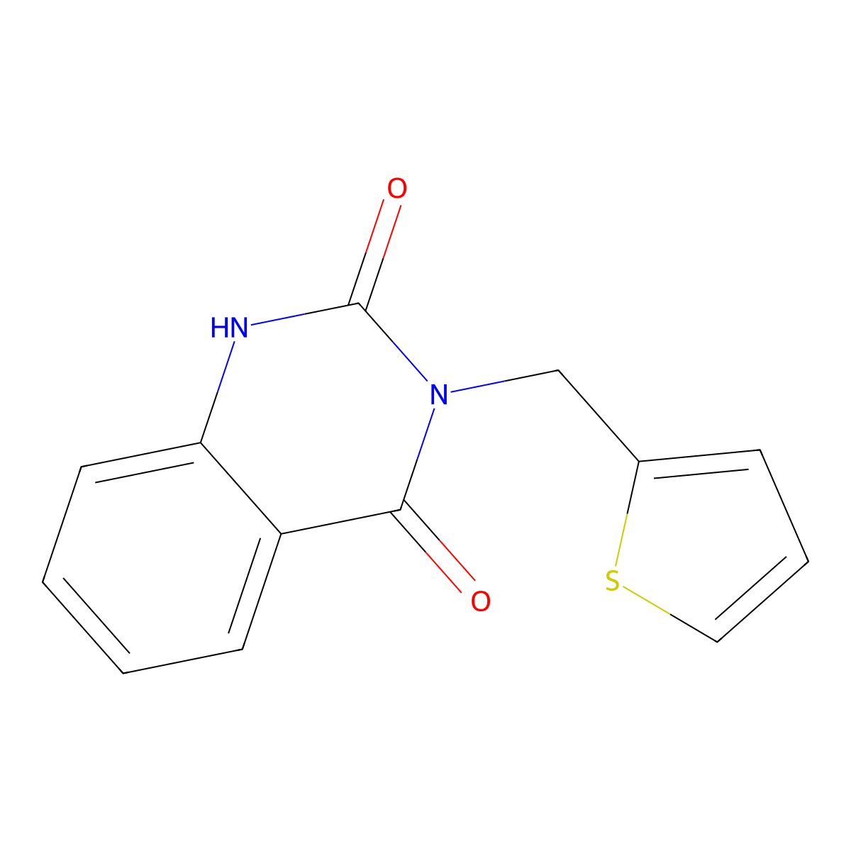 3-(thiophen-2-ylmethyl)-1H-quinazoline-2,4-dione molecular structure, CAS 277299-07-7