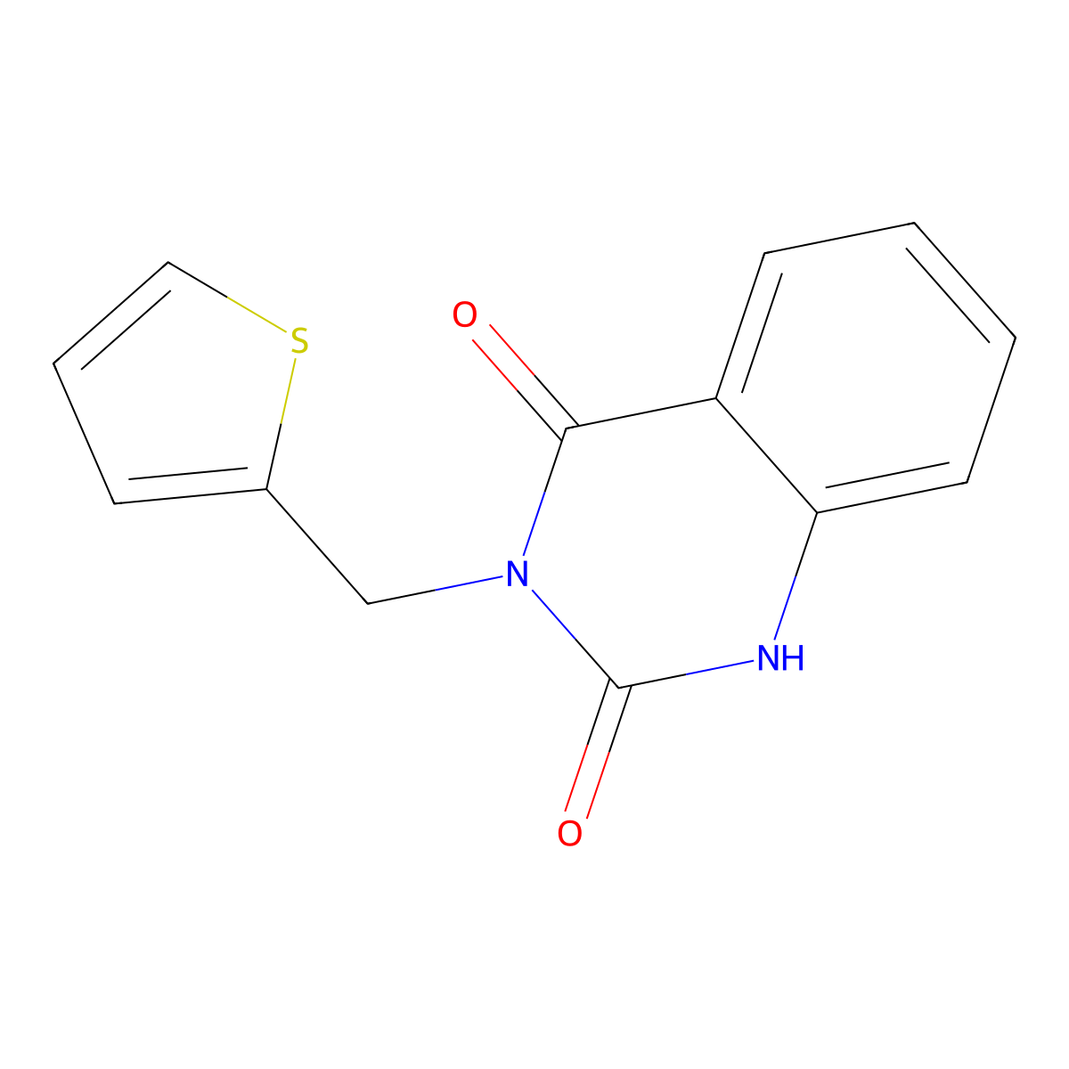 3-(thiophen-2-ylmethyl)-1H-quinazoline-2,4-dione molecular structure, CAS 277299-07-7