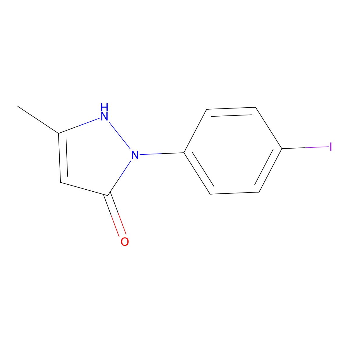 1,2-Dihydro-2-(4-iodophenyl)-5-methyl-3H-pyrazol-3-one molecular structure, CAS 277299-71-5