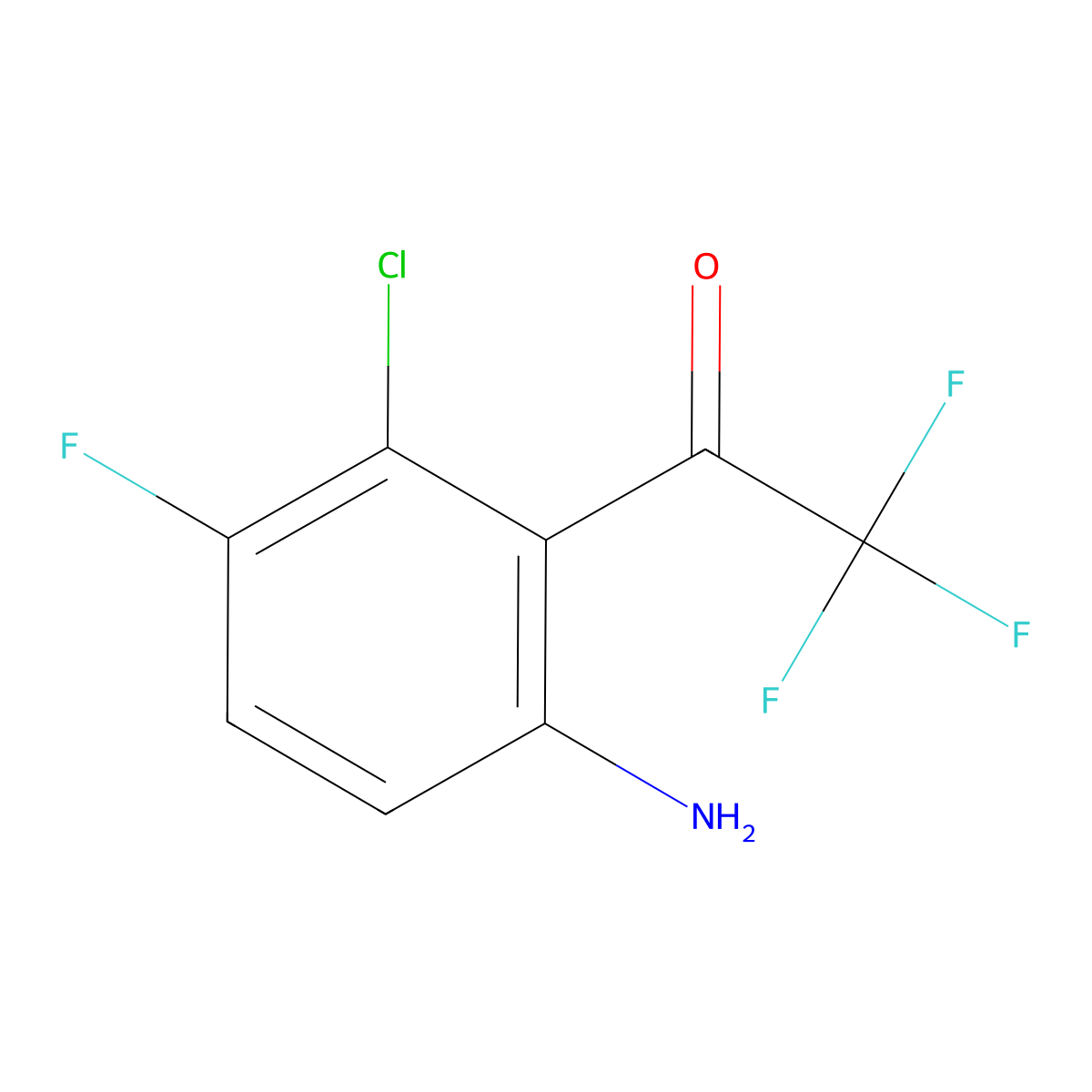 1-(6-Amino-2-chloro-3-fluorophenyl)-2,2,2-trifluoroethanone molecular structure, CAS 277301-94-7