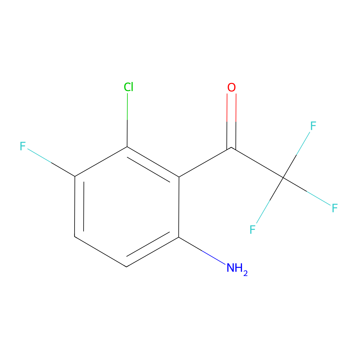 1-(6-Amino-2-chloro-3-fluorophenyl)-2,2,2-trifluoroethanone molecular structure, CAS 277301-94-7