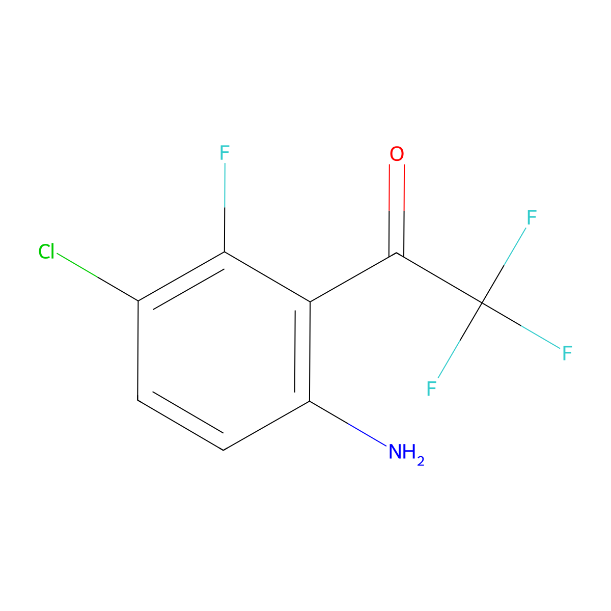 1-(6-Amino-3-chloro-2-fluorophenyl)-2,2,2-trifluoroethanone molecular structure, CAS 277301-95-8