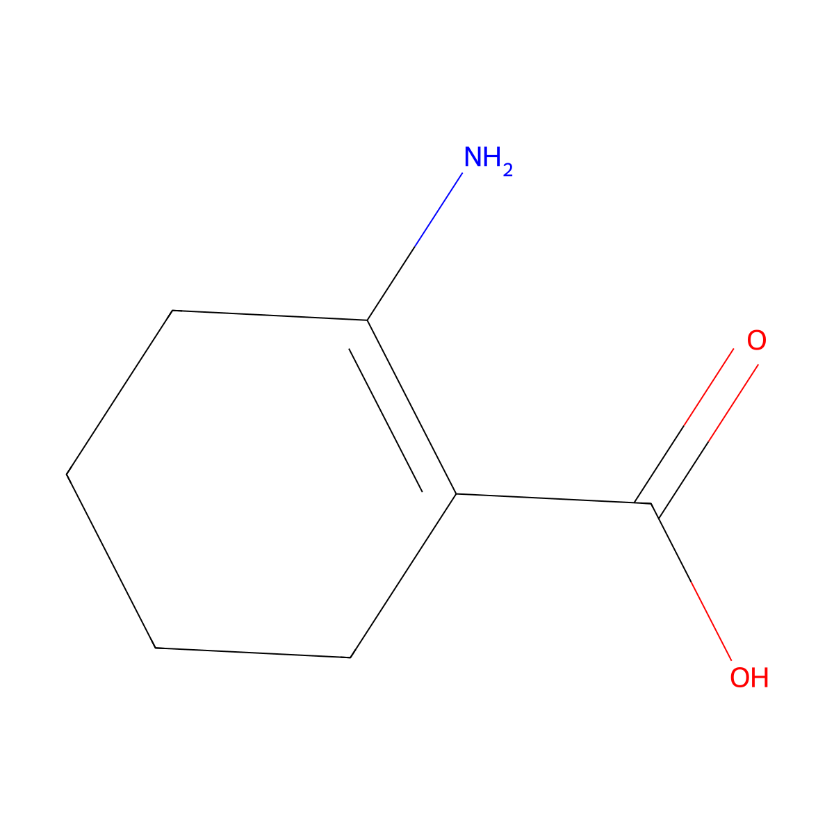 2-Aminocyclohex-1-ene-1-carboxylic acid molecular structure, CAS 277305-66-5