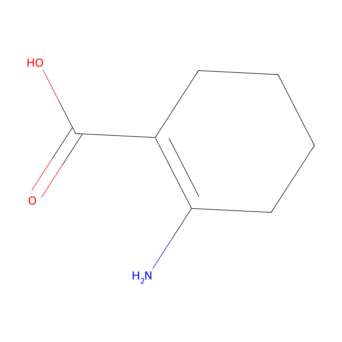 2-Aminocyclohex-1-ene-1-carboxylic acid molecular structure, CAS 277305-66-5