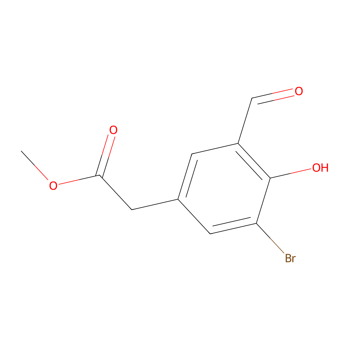 Methyl 2-(3-bromo-5-formyl-4-hydroxyphenyl)acetate molecular structure, CAS 277313-22-1