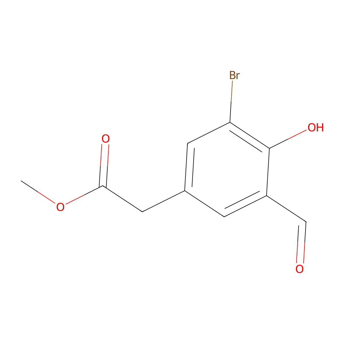 Methyl 2-(3-bromo-5-formyl-4-hydroxyphenyl)acetate molecular structure, CAS 277313-22-1